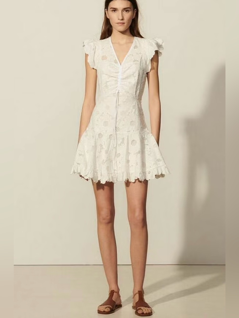 NWT Sandro Danie Embroidered Dress Sz 40 (US 8)